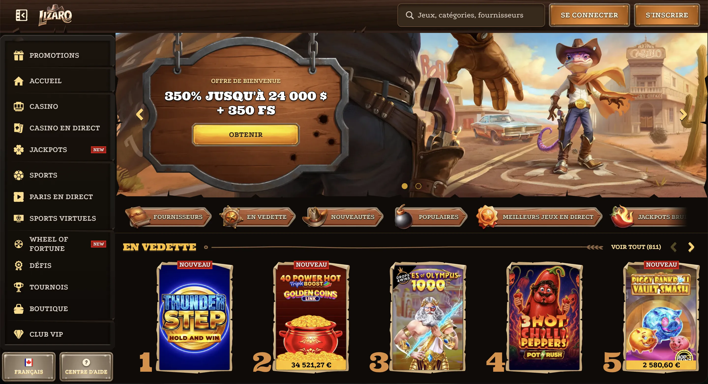 Lizaro Casino présentation du casino en ligne