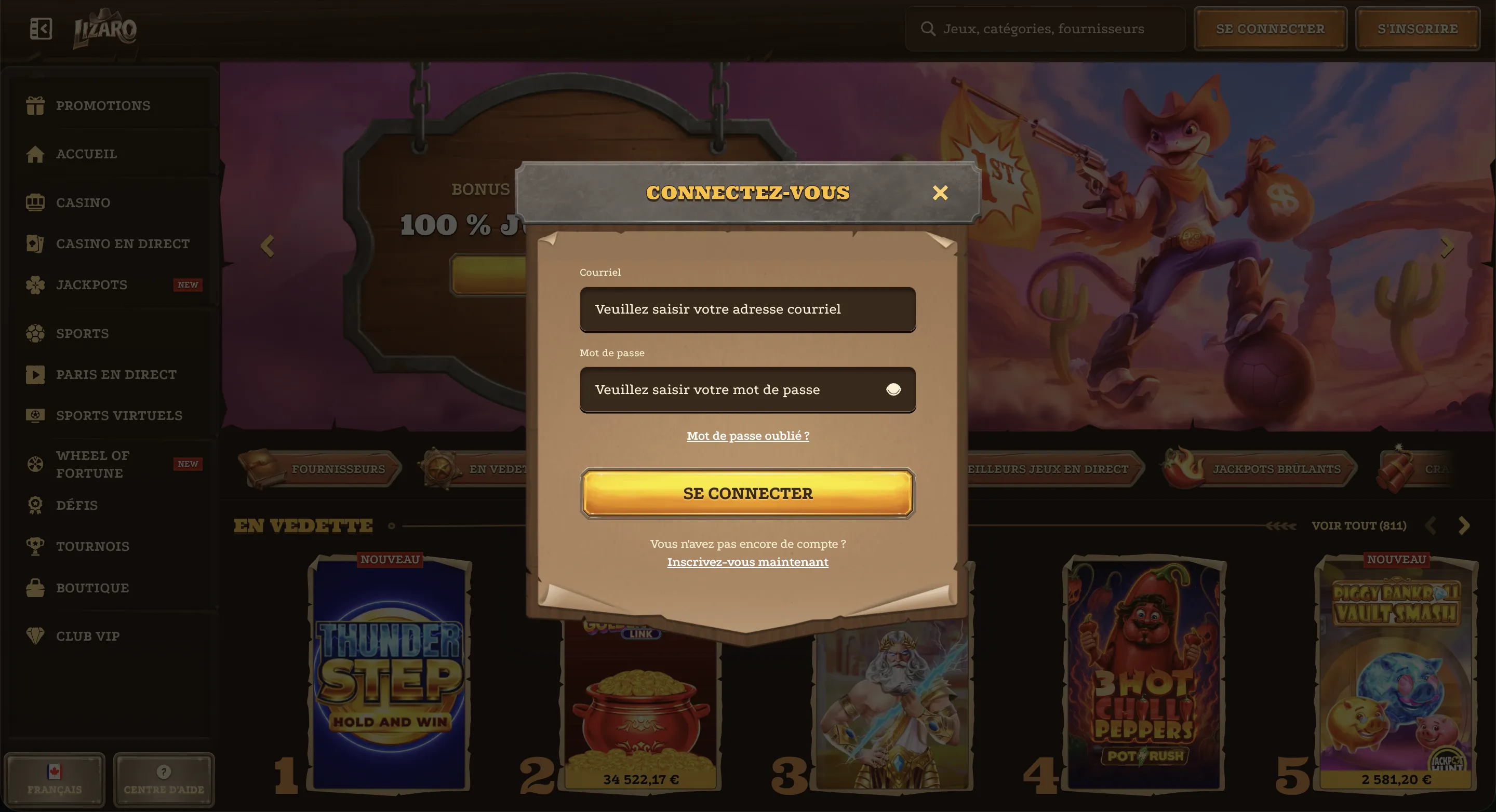 Comment accéder à Lizaro Casino en ligne